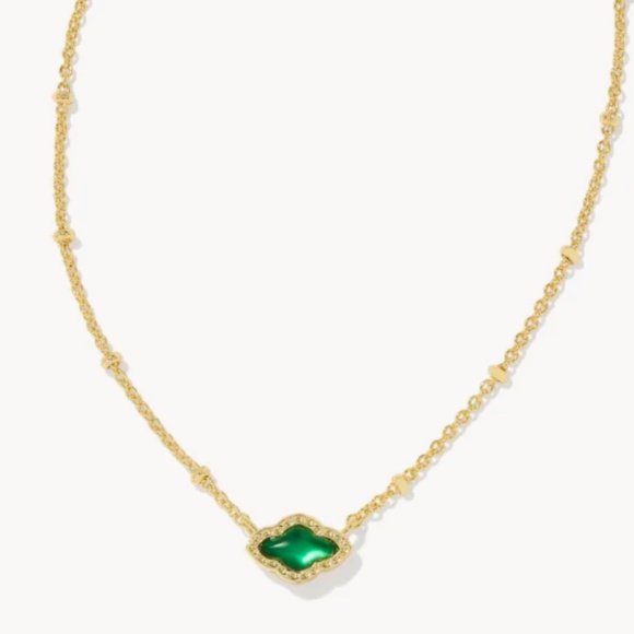 Mini Abbie Gold Satellite Short Pendant Necklace in Green Illusion - Picture 1 of 1
